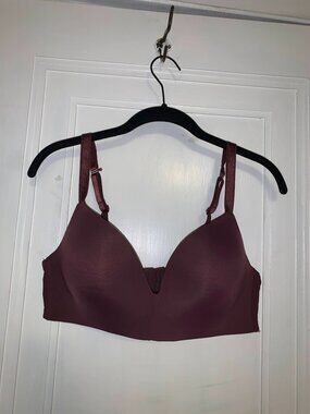 Burgundy wireless bra